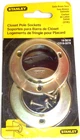 Stanley Closet Pole Sockets Satin Brass Tone 19-3215 For 1-3/8" New Old Stk. Price: $6.50.