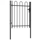 Fence Gate Garden Metal Post With Top Steel Black Single Door Vidaxl New. Price: $108.99.