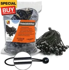 100-PACK 6 Inch Ball Bungee Cords By Heavy Duty, Versatile, And Built To Last New. Price: $50.41.