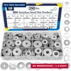 Zqz 290PCS Flat Washers, 304 Stainless Steel Fender Assortment, 15 Diffe New. Price: $40.23.
