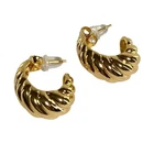 Gold Tone Twisted Rope Hoop Earrings With Secure Backing Nwot Vintage Inspired New. Price: $8.00.