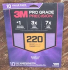 3M Pro Grade Precision 10CT Sanding Sheets *220 Grit* 9" X 11" #SHR220-PGP-10T New. Price: $15.99.