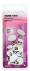 30 Packs - Hillman White Steel Thumb Tacks (100CT Per Pack) New. Price: $75.00.
