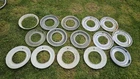 Lot Of Vintage Chrome Painted Tin Beauty Rings For 15" Wheels Set 4 Trim Rims Used. Price: $169.00.
