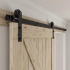 Ccjh 5.5FT Single Sliding Barn Door Hardware Kit Black Carbon Steel Hanger Fl... New. Price: $71.08.