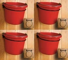 Scenic Road Mfg # SR250 Wall Mount Fold Down Feed & Water Pail Ring Holder -4 Pk New. Price: $142.97.