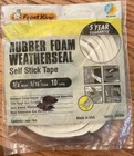 Rubber Foam Weather Seal Frost King White H538W 3/8 Wide 5/16 Thick 10 Long Open. Price: $13.99.