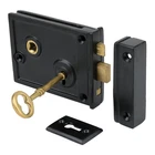 A29 Heavy Duty Cast Iron Horizontal Rim Lock, Black Powder-coated Finish New. Price: $57.06.