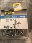Surebonder Rivets FPC48S-100 Long Steel Rivet, 1/8" Dia., 1/2 Grip New 100-PACK. Price: $8.00.