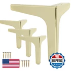 La Vane 7 Inch Metal Furniture Legs Set Of 4 - Triangle Gold Diy New. Price: $33.66.