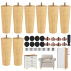 Turstin 8 Pieces Furniture Legs 6 Inches Round Solid Wood Feet With... New. Price: $38.46.