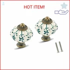 Zernmiarder Ivory & Green Pumpkin Knobs 12 Pack Ceramic Cabinet Vintage Dr New. Price: $20.46.