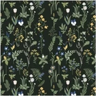 Removable Peel And Stick Wallpaper Boho 17.5 X 118 In Floral Dark New. Price: $11.76.