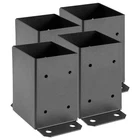 Spaceeup 4X4 Deck Post Base Pcs, Inner Size 3.6"X3.6", Heavy Duty Brackets Blk Open. Price: $27.99.