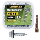 Lionmax 500-PCS Metal Roofing Screws #10 Inch, Rustproof 1", Silver New. Price: $67.21.