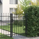 Vidaxl Black Steel Boxtel Fence Gate Single Lockable Spike Top Outdoor New. Price: $143.52.