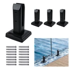 Muzata 4PACK Black Glass Railing Spigot Clamp Rectangle Stainless Steel Polish New. Price: $71.00.