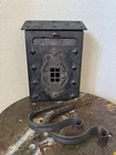 Vintage Colonial Tudor Style Solid Steel & Brass Wall Mount Mailbox With Rack Used. Price: $65.00.