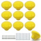 10PACK Ceramic Cabinet Knobs, 1.26INCH/32MM Yellow Round Drawer Dresser Pul New. Price: $13.01.