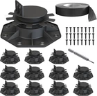 12 Pack Adjustable Deck Support Pedestal, High Load Black New. Price: $54.67.