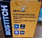 New Stanley Bostitch 2" 16GA SB16-2.00 Straight Finish Nails Bright 2500 Pc. Open. Price: $30.00.