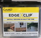 90 Count Camo Edgexclip Black Hidden Deck Fasteners 3/16" 50 Sq Ft Box Open. Price: $39.95.