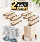 Blulu 3-1/2" Newel Post Mounting Kit (2 Pack) Red Oak Wood Trim Base + Fasteners. Price: $34.99.