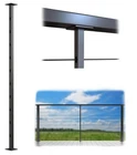 Black Aluminum Intermediate Cable Railing Post 36" Surface Mount W/ Flat Bracket New. Price: $32.99.