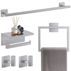 Bathroom Hardware 5 Pieces Set Brushed Nickel Towel Bar Toilet Paper Tqkag Steel New. Price: $74.99.