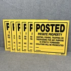 Lot Of Posted Private Property Signs Hillman 840167 11"X11" Yellow Plastic New. Price: $24.99.