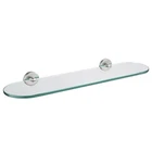 Jqk 20X5" Tempered Glass Bathroom Shelf Wall Mount Shower Storage Stainless Stee New. Price: $60.92.