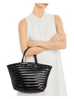 Aqua Women's Black Faux Leather Weave Double Flat Strap Tote Handbag Purse New. Price: $19.00.