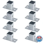 YIDU69Q 8 Pcs 1-1/4" Square Tube Fittings Way Post Flange Base Deck Rai New. Price: $55.61.