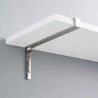 Signature Hardware 6" Gehler Solid Brass Shelf Bracket - Brushed Nickel Open. Price: $19.99.