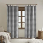 Madison Park Anaheim Plaid Faux Leather Tab Top Curtain Panel With Fleece Lining New. Price: $74.39.