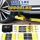 4 Pack Axle Straps Car Trailer Hauler Ratchet Tie Down W/ Snap Hooks Us New. Price: $98.36.