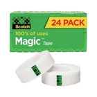 Scotch 810K24 1" Core 0.75" X 83.33' Magic Tape Value Pack - Clear (24/PK) New. Price: $48.90.
