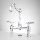 Signature Hardware 215493 Bridge Bathroom Faucet With Lever Handles Pop-up Open. Price: $84.00.