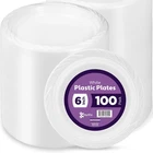 6 Inch White Plastic Plates 100 Bulk Pack - Disposable Cake For Desser... New. Price: $20.81.
