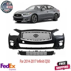 New Front Bumper Cover & Grille Assembly Kit For 2014-2017 Infiniti Q50. Price: $470.00.