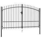 Vidaxl Woerden Double Door Fence Gate Black Powder Coated Steel Garden New. Price: $208.28.