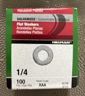 2-PACKS 100-PACK Box Hillman Flat Washer Galvanized Steel 1/4" 811070 New. Price: $14.99.