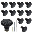 Biaungdo 12 Pcs Black Ceramic Vintage Round Drawer Knobs - Retro New. Price: $17.57.