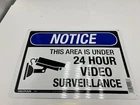 Qty Hillman This Area Under 24 Hour Video Surveillance Signs 842051 Metal New. Price: $19.99.