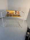 Closetmaid 2-TIER Storage Rack-white Coated Wire, Wall Door Mount Organizing New. Price: $18.59.