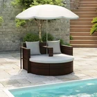 Vidaxl Garden Chair Brown Poly Rattan Detachable Outdoor Lounge Bed New. Price: $374.63.