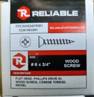 1000 Pk Richelieu #6 X 3/4" Flat Head Phillips Coarse Thread Wood Screws Nickel New. Price: $24.98.