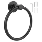 Setsail Towel Holder For Bathroom Wall Matte Black Ring Stainless Steel New. Price: $13.00.