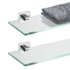 Jqk 20X5" Floating Tempered Glass Bathroom Shower Shelf 304 Stainless Steel Moun New. Price: $85.48.