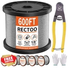 Rectoo 600FT 1/8" T316 Stainless Steel Cable Wire Rope Deck Railing New. Price: $107.99.